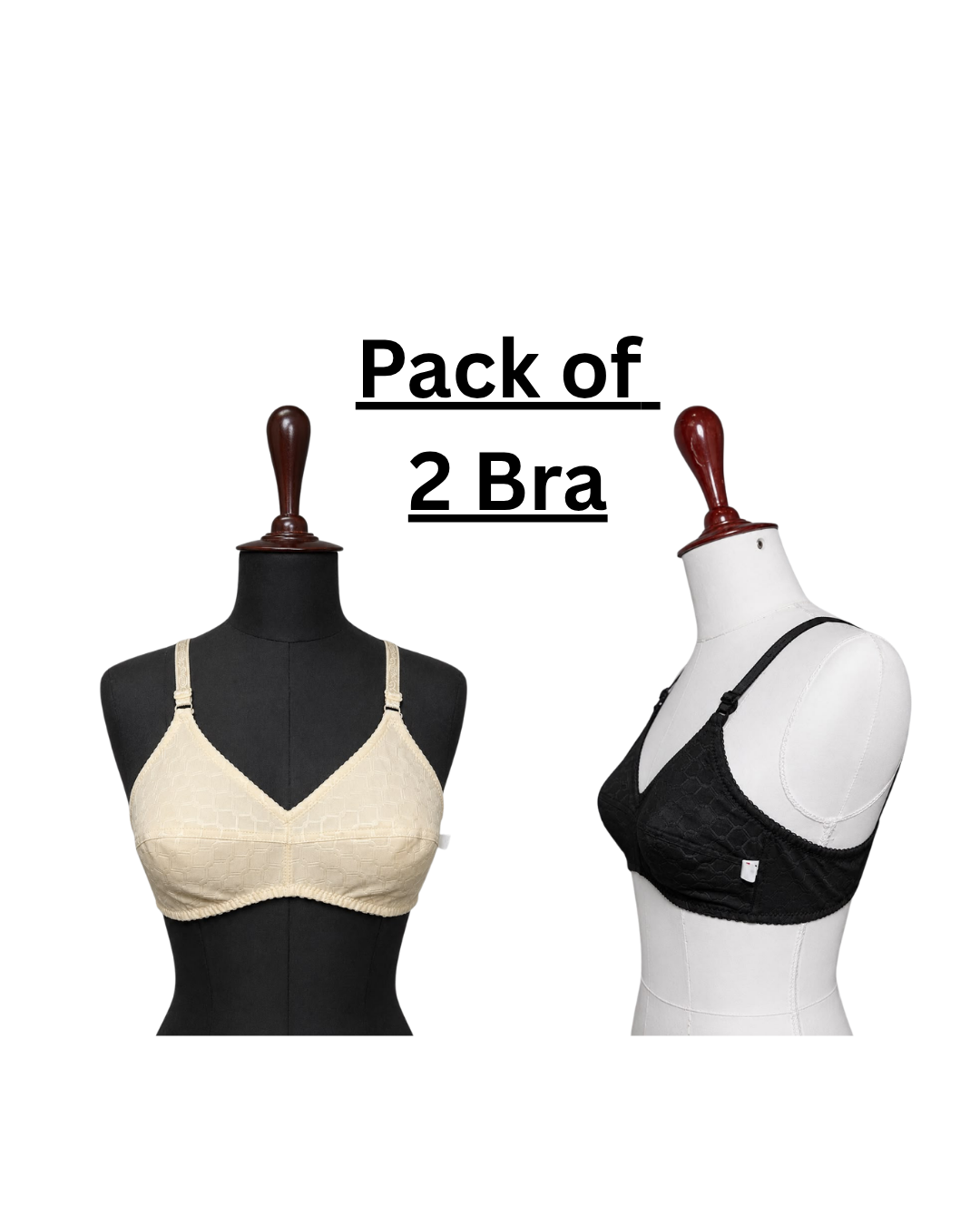 Pack of 2 - 111 Jersey Soft Cotton Non-Padded Bra