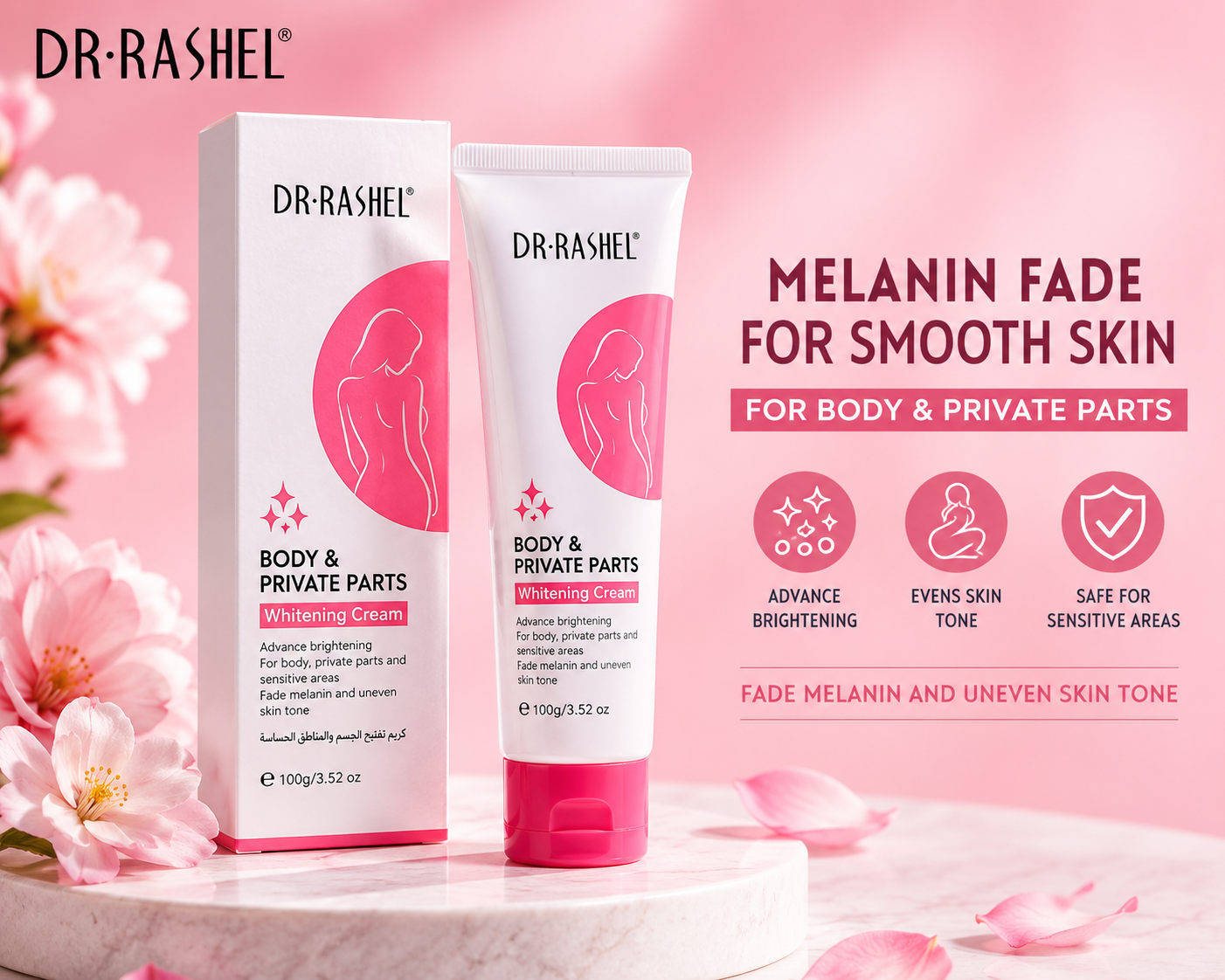 Dr Rashel Body & Private Parts Whitening Cream 100ml | Wear & Care