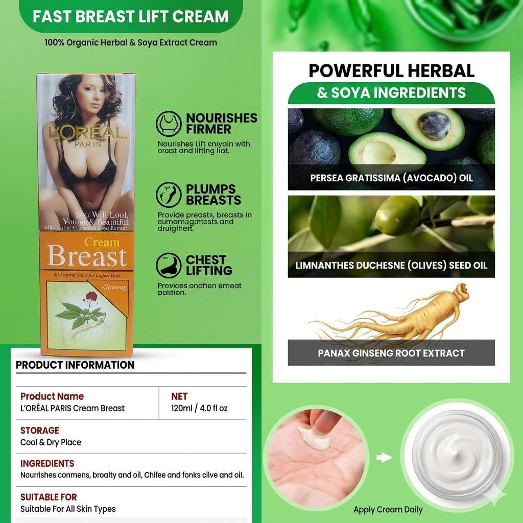 L'Oréal Paris Breast Cream | Moisturizing Skin Care Cream | Natural Essence Formula
